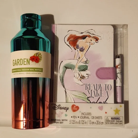 Disney Little Mermaid Plush, Journal and Waterbottle - Picture 7 of 7